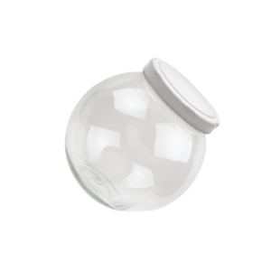 Pote Baleiro cristal de plástico com tampa branca 1,2L Panamby