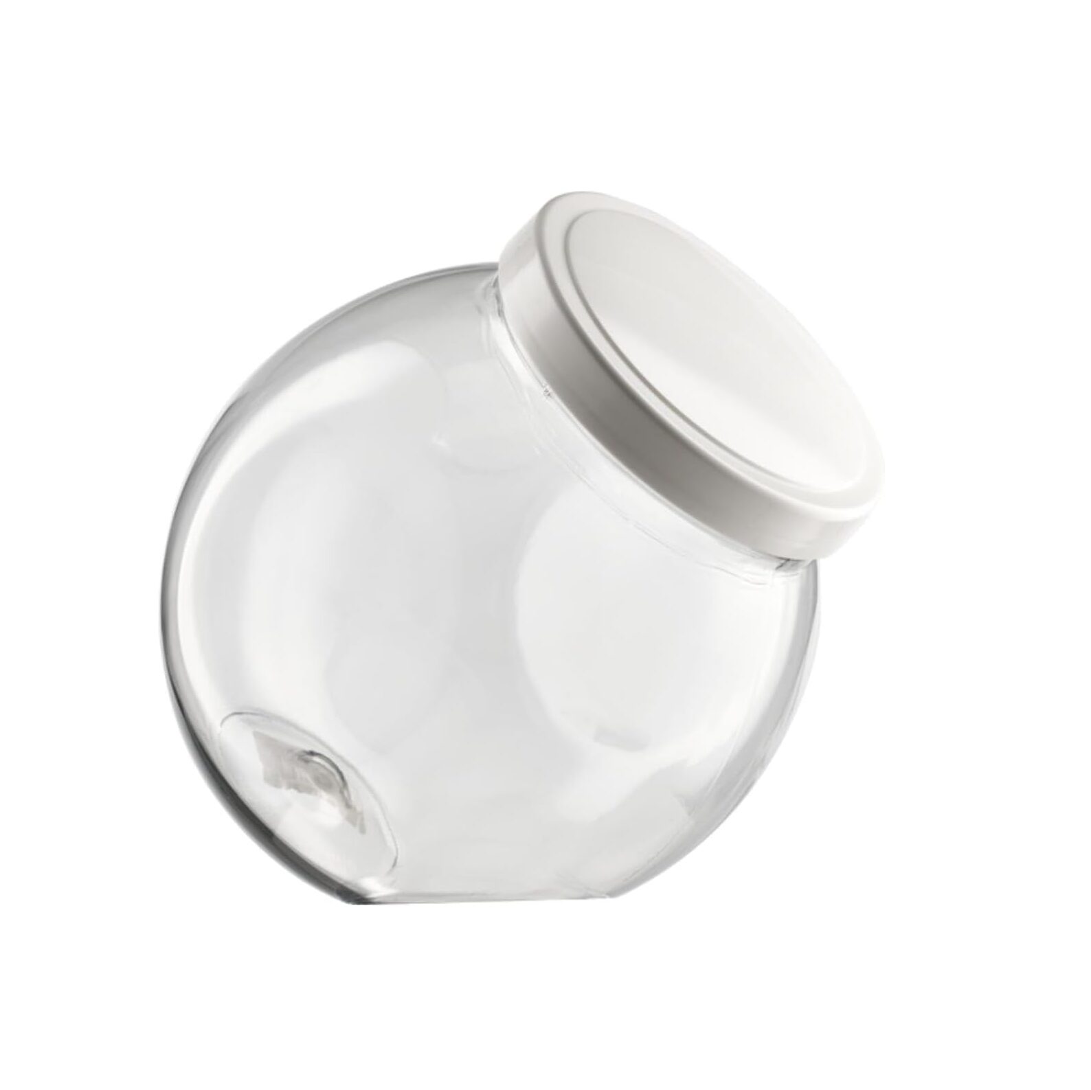 Pote Baleiro cristal de plástico com tampa branca 2,5L Panamby