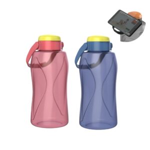 Garrafa de água plástica Max 1,5L com alça e suporte de celular Panamby
