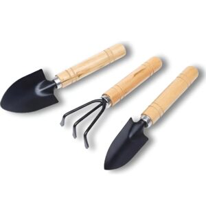Kit com 3 ferramenta de jardinagem My Garden D1 cabo madeira Tuut