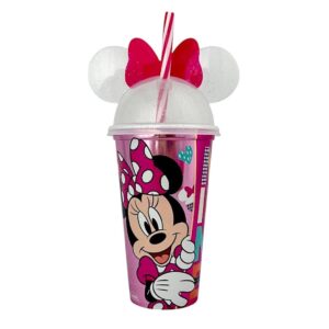 Copo com orelha e canudo Minnie 500ml Plasútil
