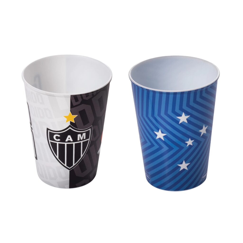 Copo infantil time Atlético e Cruzeiro 320ml Plasútil