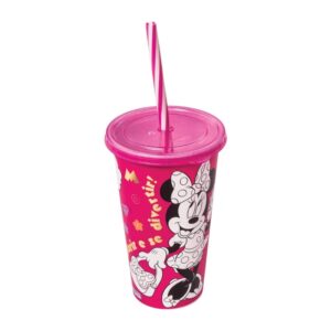 Copo refri infantil com canudo 500ml Minnie Plasútil