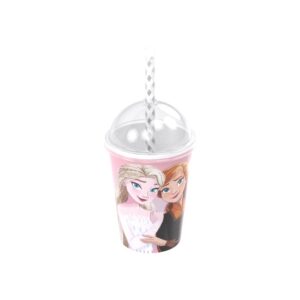 Copo shake com canudo Frozen 280ml Plasútil