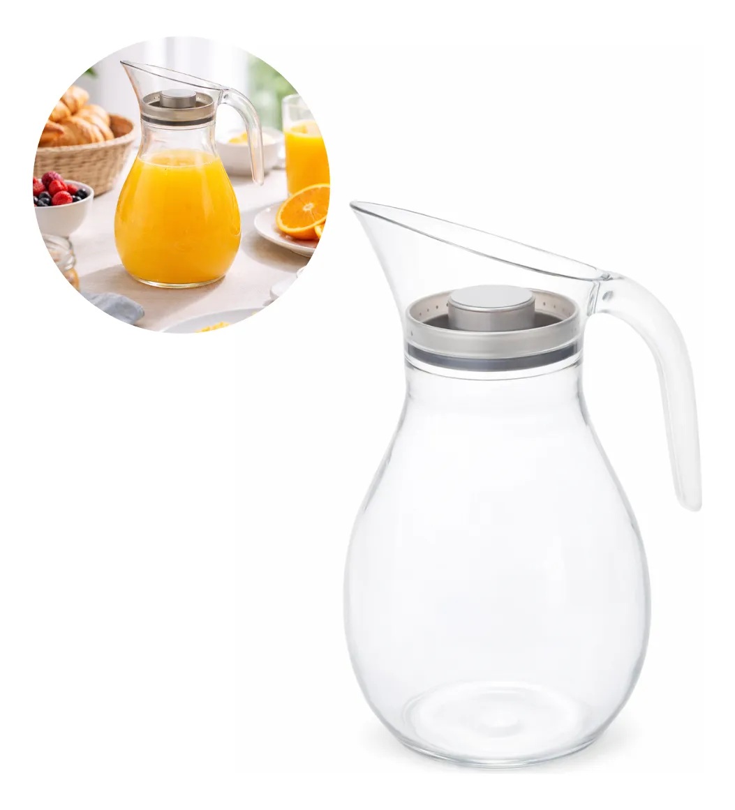 Jarra plástica elegance 1L com tampa de borracha Plasútil