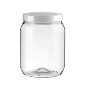 Pote para mantimentos cristal de plástico com tampa branca 1,4L Panamby