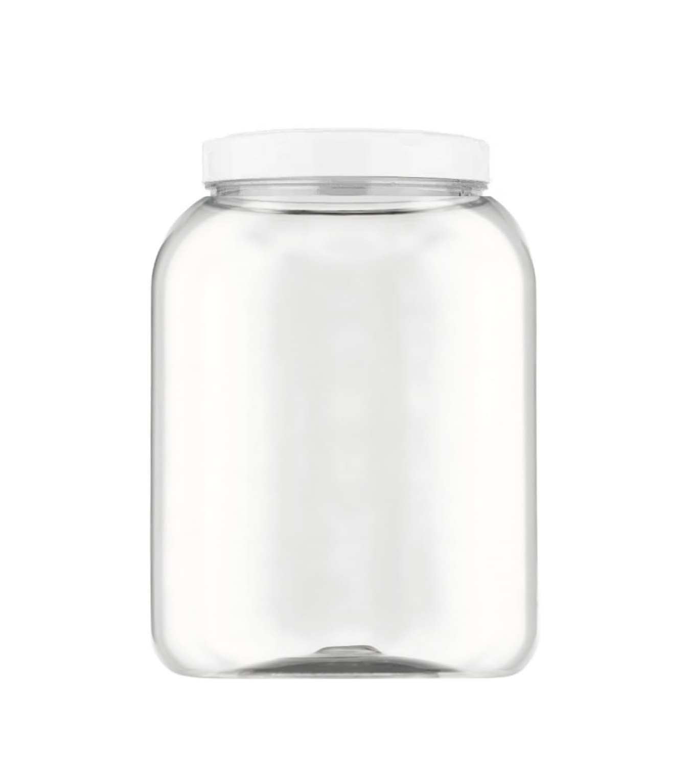 Pote para mantimentos cristal de plástico com tampa branca 2,2L Panamby