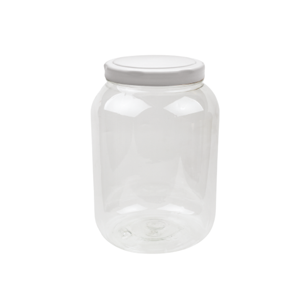 Pote para mantimentos cristal de plástico com tampa branca 2,9L Panamby