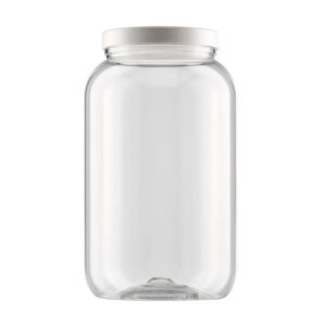 Pote para mantimentos cristal de plástico com tampa branca 3,6L Panamby