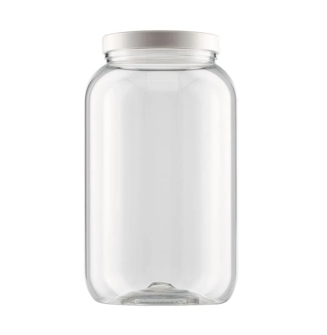 Pote para mantimentos cristal de plástico com tampa branca 3,6L Panamby